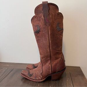 Justin Reba Brown Western Cowboy Boots Womens size 6 B
